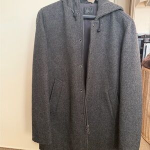 J. Crew Dark Charcoal Wool Hooded Pea Coat